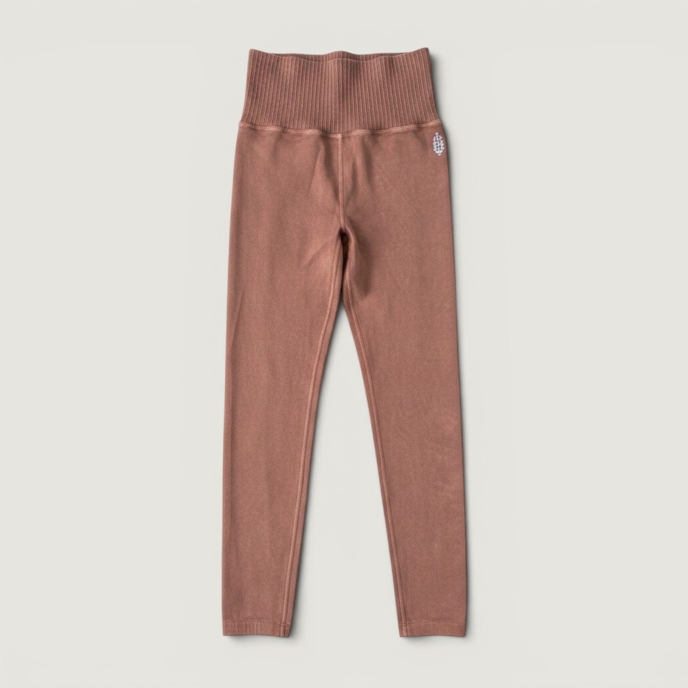 Free People FP Movement Leggings Womens XS/S Clay High Rise Seamless Ribbed